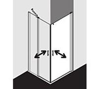 Kermi Diga demi-porte d' Diga Kermi DI1ER07018VPK 70x185cm, argent brillant, verre de Diga trempé clair, à droite, sur receveur de douche