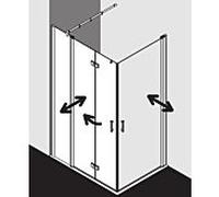 Kermi Diga demi-porte d' Diga Kermi DI1ER08018VPK 80x185cm, argent brillant, verre de Diga Kermi transparent, à droite, sur receveur de douche