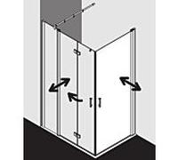 Kermi entrÃ©e d'angle Diga 1ER 10320 - Ã demi-droite, Coloris: Argent Brillant Verre VÃ©ritable Brillant Nettoyant Clair - DI1ER10320VPK