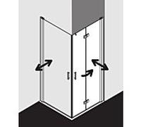 Kermi Diga Kermi angle porte pliante Diga battante DI2CR09320VAK 93x200cm, argent brillant, TSG clair, droite, sur la zone de douche