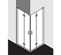 Kermi Diga Kermi angle porte pliante Diga battante DI2CL09018VAK 90x185cm, argent brillant, TSG clair, gauche, sur receveur de douche