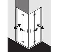 Kermi Diga Kermi angle porte pliante Diga battante DI2CL10018VAK 100x185cm, argent brillant, TSG clair, gauche, sur receveur de douche