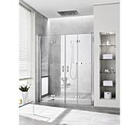 Kermi Diga porte battante en 4 parties. dans niche DI2T412020VAK 120x200cm, argent brillant, TSG clair