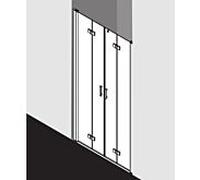 Kermi Diga - porte pliante Diga dans niche DI2T412020VAK 120x200cm, argent brillant, TSG clair