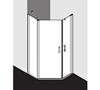 Kermi douche pentagonale Pega PE45L09020VAK 90x90x200cm, argent brillant, TSG clair, gauche