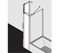 Kermi douche pentagonale Pega PEF4509018VYK 90x90x185cm, argent brillant TSG SR Opaco Clean