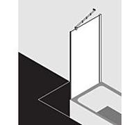 Kermi Filia XP panneau latéral FXTVD10017VYK 100 x 175 cm, argent brillant, ESG SR Opaco Clean, raccourci à côté de la baignoire
