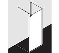 Kermi Filia XP panneau latéral FXTWF07518VPK 75x185cm, argent brillant, verre de sécurité trempé clair, avec stabilisation à 90 degrés