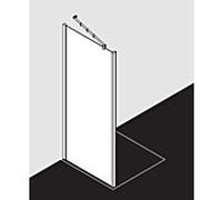 Kermi Filia XP panneau latéral FXUWD07520VAK 75x200cm, argent brillant, verre de sécurité trempé, sur receveur de douche