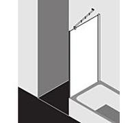 Kermi Filia XP paroi latérale FXTVD07517VPK 75x175cm, argent brillant, verre de sécurité trempé clair, raccourci à côté de la baignoire