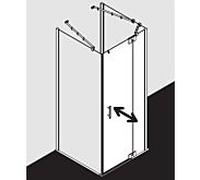 Kermi Filia XP porte battante 2000 battante avec panneau fixe FX1WR11020VYK 110 x 200 cm, argent brillant, ESG SR Opaco Clean, droite, sur receveur de douche
