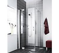 Kermi Filia XP porte battante, 1 vantail, avec partie fixe FX1WR14320VAK 143 x 200 cm, argent brillant, TSG clair, droite, côté douche