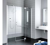 Kermi Filia XP porte battante 2000 battante avec panneaux fixes FX1GR18020VPK 180 x 200 cm, argent brillant, TSG clair Clean, droite, sur receveur de douche