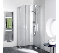 Kermi Filia XP porte battante quart de cercle FXP50V7220VPK 120x90x200cm, argent brillant, verre de sécurité trempé transparent, rayon 50