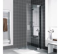 Kermi Filia XP porte d'angle demi-entrée FXEPR08020VPK 80x200cm, argent brillant, verre de sécurité trempé clair, à droite, sur receveur de douche