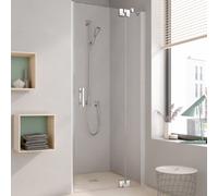 Kermi Filia XP porte battante avec panneau fixe pour niche FX1TR07520VAK 75x200cm, argent brillant, verre de sécurité trempé, droite