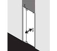 Kermi Filia XP porte battante avec panneau fixe pour niche FX1TL07520VPK 75x200cm, argent brillant, verre de sécurité trempé clair, gauche