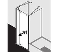 Kermi Filia XP porte battante avec panneau fixe pour paroi latérale FX1WL07820VAK 78x200cm, argent brillant, verre trempé transparent, gauche, sur la zone de douche