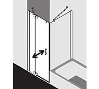 Kermi Filia XP porte battante avec panneau fixe pour paroi latérale FX1WL07820VPK 78x200cm, argent brillant, verre de sécurité trempé transparent, gauche, sur la zone de douche