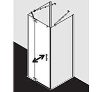 Kermi Filia XP porte battante avec panneau fixe pour paroi latérale FX1WL08018VAK 80x185cm, argent brillant, TSG clair, gauche, sur receveur de douche