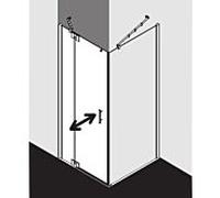 Kermi Filia XP porte battante avec panneau fixe pour paroi latérale FX1WL10018VPK 100x185cm, argent brillant, verre de sécurité trempé transparent, gauche, sur receveur de douche