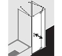 Kermi Filia XP porte battante avec panneau fixe pour paroi latérale FX1WR09020VPK 90x200cm, argent brillant, verre de sécurité trempé transparent, à droite, sur receveur de douche