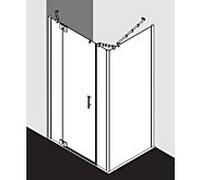 Kermi Filia XP porte battante avec panneaux fixes FX1GL11018VPK 110x185cm, argent brillant, verre de sécurité trempé clair, gauche, sur receveur de douche