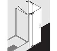 Kermi Filia XP porte battante entrée d'angle demi FXEPL07818VYK 78 x 185 cm, argent brillant, ESG SR Opaco Clean, à gauche, sur l'espace douche