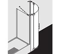 Kermi Filia XP porte battante quart de cercle FXP5509020VPK 90x200cm, argent brillant, verre de sécurité trempé clair, rayon 55