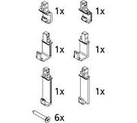Kermi Ibiza 2000 crochet de guidage 2533859 I2STD, pour porte coulissante en 3 parties, argent et blanc, jeu de pièces de rechange