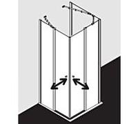 Kermi entrée d' Ibiza 2000 EOR I2EOR100181AK 100x185cm, TSG transparent, porte battante avec panneau fixe