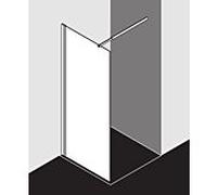 Kermi Ibiza 2000 panneau latéral I2TWF075181PK 75x185cm, brillant argent mat, verre de sécurité trempé clair, avec stabilisation à 90 degrés