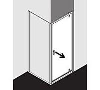 Kermi Ibiza 2000 porte battante KOD I2KOD100181AK 100x185cm, verre de sécurité trempé, point de pivot décalé