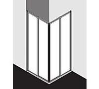 Kermi ibiza 2000 porte d'entrée coulissante, 2 parties 100x185, argent / brillant mat, TSG transparent KermiClean