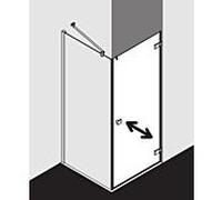 Kermi latérale Mena avec profilé mural METWP08020VAK 80 x 200 cm, argent brillant, ESG transparent, sur receveur de douche