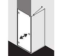 Kermi latérale Mena avec profilé mural METWP090203YK 90 x 200 cm, noir doux, verre dépoli ESG SR Opaco Clean, sur receveur de douche