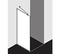 Kermi latérale Mena avec profilé mural METWP093203AK 91 x 200 cm, noir doux, ESG clair, sur receveur de douche