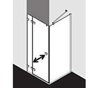 Kermi latérale Mena avec profilé mural METWP103203PK 101 x 200 cm, noir doux, ESG clear Clean, sur receveur de douche