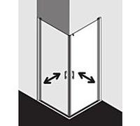 Kermi Liga demi-porte d' Liga Kermi LI1ER100181AK 100x185cm, argent mat brillant, TSG transparent, droite, sur receveur de douche