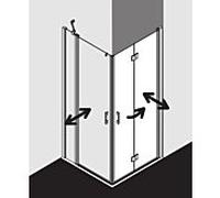 Kermi Liga demi-porte d' Liga Kermi LI2CR083181PK 83x185cm, argent mat brillant, verre de sécurité trempé clair, à droite, sur la zone de douche