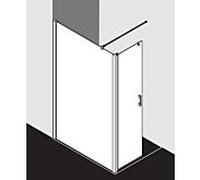 Kermi Liga panneau latéral LIT1L12020VPK 120x200cm, gauche, argent / brillant, TSG clear KermiClean, sur receveur de douche