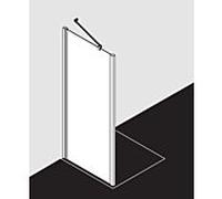 Kermi Liga panneau latéral LITWD075201AK 75x200cm, argent mat brillant, verre de sécurité trempé, sur receveur de douche