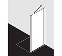 Kermi Liga panneau latéral LITWD080201AK 80x200cm, argent mat brillant, verre de sécurité trempé, sur receveur de douche