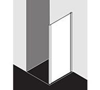 Kermi Liga panneau latéral LITWD083181PK 83x185cm, argent mat brillant, verre de sécurité trempé clair, sur la zone de douche