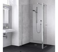 Kermi Liga paroi latérale LIT1L103201AK 103x200cm, gauche, argent / brillant mat, verre de sécurité trempé, sur la zone de douche