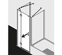 Kermi Liga porte battante à panneau fixe LISTR09520VAK 95x200cm, argent / brillant, droite, sur receveur de douche