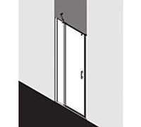 Kermi Liga porte battante avec panneau fixe pour panneau latéral LI1GL085181PK 85x185cm, argent mat brillant, TSG clear clean, gauche, sur receveur de douche