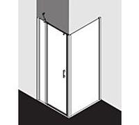 Kermi Liga porte battante avec panneau fixe pour panneau latéral LI1GL110201PK 110x200cm, brillant argent mat, TSG clear clean, gauche, sur receveur de douche