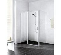 Kermi Liga porte battante avec panneau fixe pour panneau latéral LI1GR095201AK 95x200cm, brillant argent mat, TSG transparent, droite, sur receveur de douche
