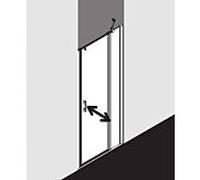 Kermi Liga porte battante avec panneau fixe pour panneau latéral LI1GR125201AK 125x200cm, brillant argent mat, TSG transparent, droite, sur receveur de douche